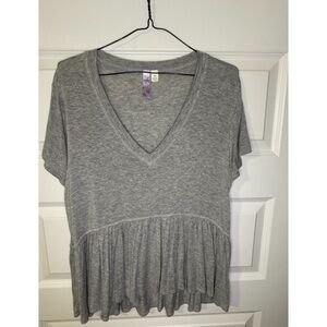 Francesca's Gray Short Sleeve Top